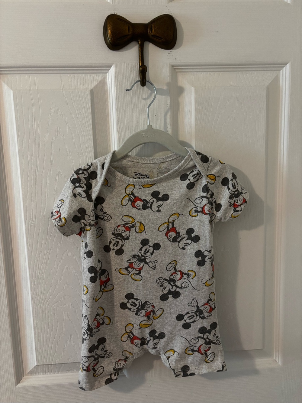 Disney Gray Mickey Mouse Short Sleeve Bodysuit